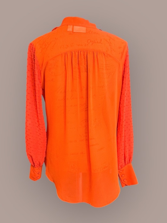 🌻 Bisou Bisou Ruffled V-Neck Tie Blouse - Picture 5 of 14